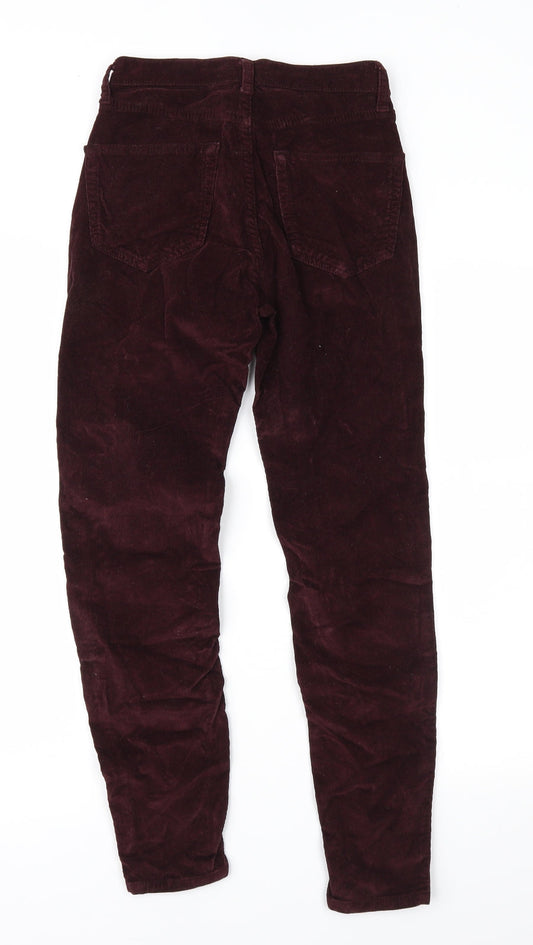 Topshop Womens Purple Corduroy Trousers Size 25 in L30 in