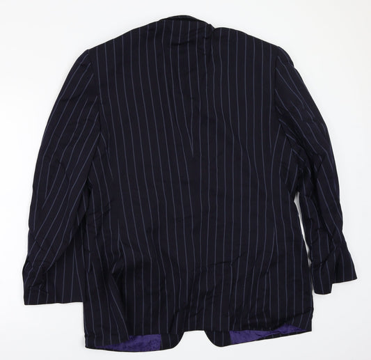 Blazer Womens Blue Striped Jacket Blazer Size 44