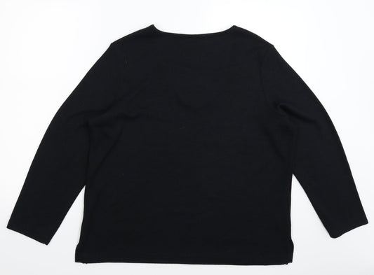 BM Womens Black Knit Pullover Jumper Size M