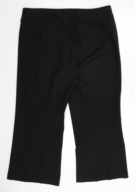 South Womens Black Trousers Size 18 L29 in
