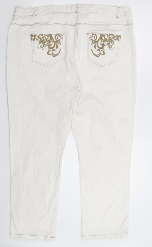 Being Casual Womens White Denim Straight Jeans Size 42 in L28 in