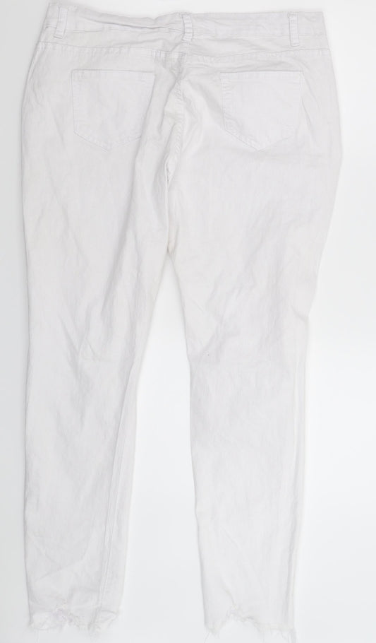 Preworn Womens White Denim Skinny Jeans Size 3XL L28 in