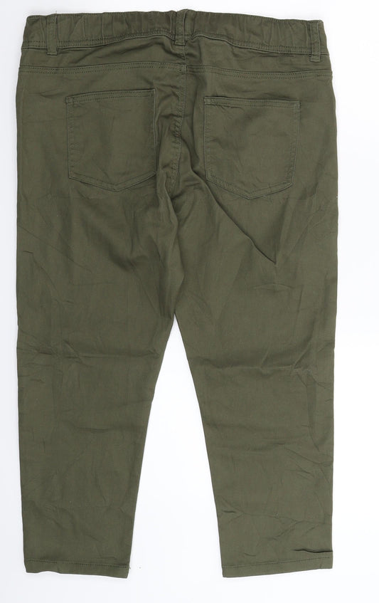 Janina Womens Green Denim Cropped Jeans Size 36 in L23 in