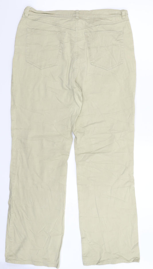 Laura M Womens Beige Denim Straight Jeans Size 32 in L31 in