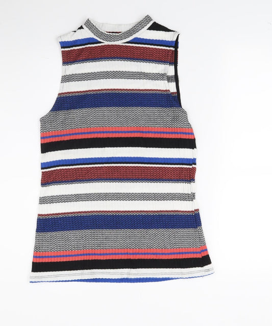 Matalan Womens Blue Striped Tunic Jumper Size 14