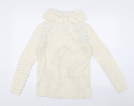 Papaya Womens White Pullover Jumper Size S