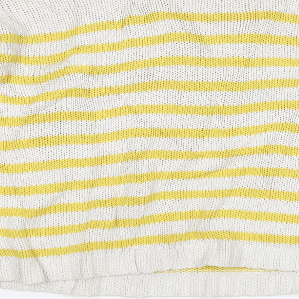 FOREVER 21 Girls Yellow Striped Pullover Jumper Size 13-14 Years