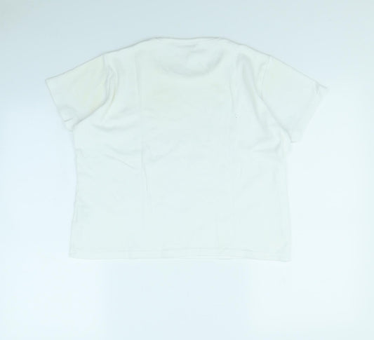 EWM Womens White Cropped T-Shirt Size M