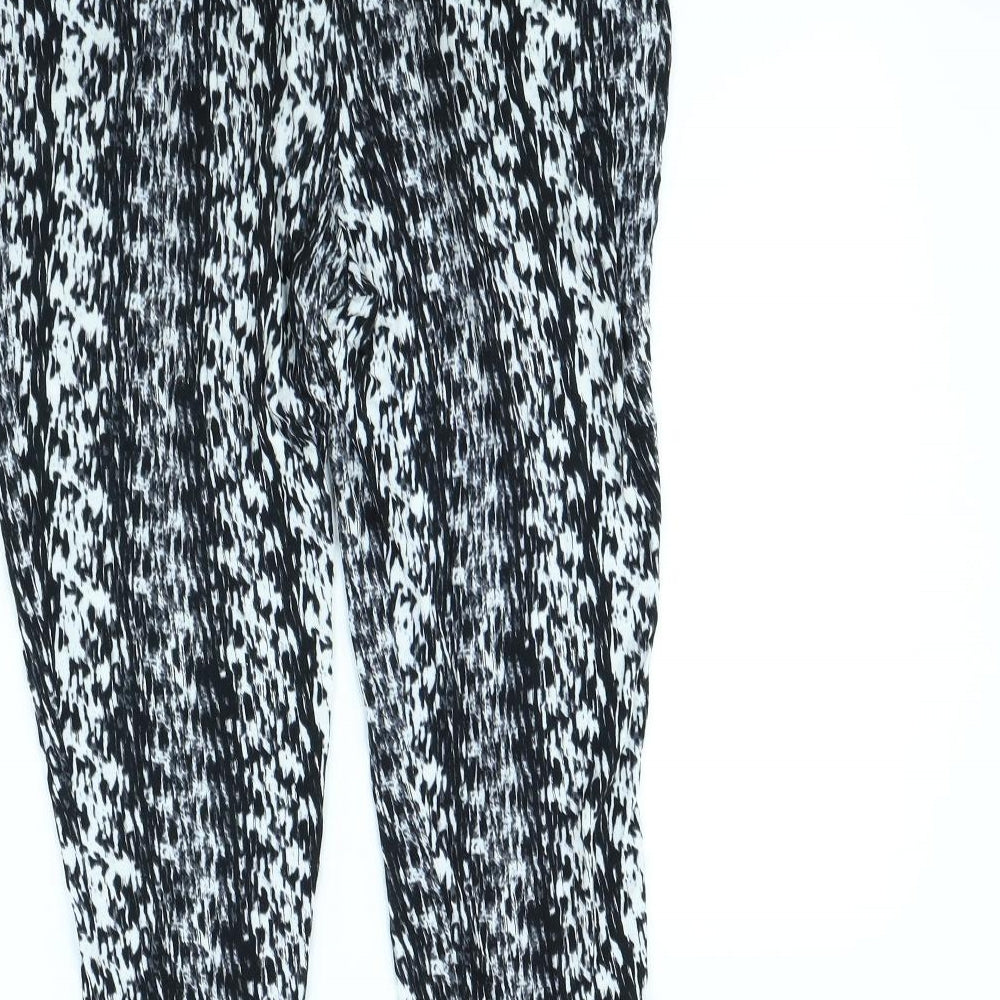Classic Womens Black Striped Trousers Size 12 L30 in