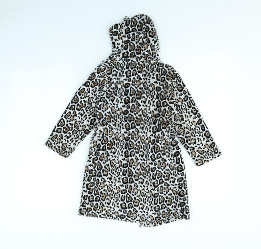 Preworn Girls Brown Animal Print Cami Gown Size 4 Years