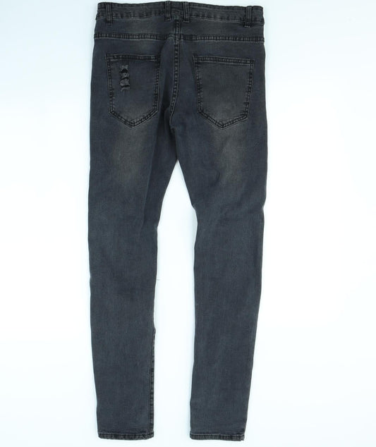 Preworn Mens Grey Straight Jeans Size 32 in L30 in