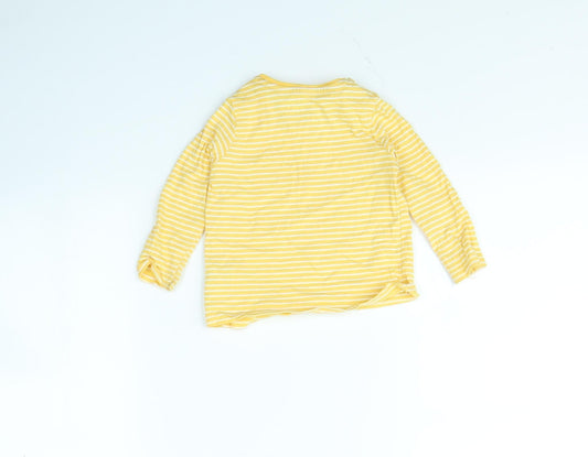 Fred & flo Girls Yellow Striped Basic T-Shirt Size 6-9 Months