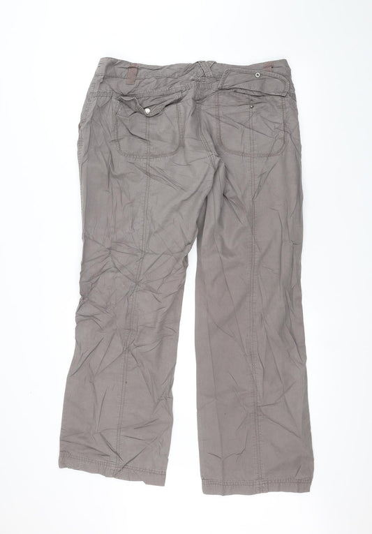DEBINHAMS Womens Grey Trousers Size 16 L28 in