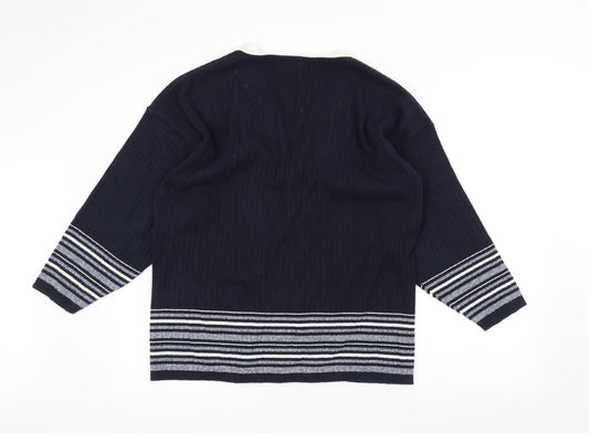 The Edinburgh Collection Womens Blue Cardigan Jumper Size M