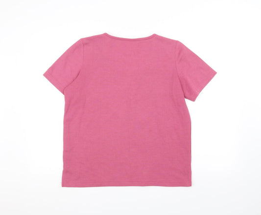 BM casual Womens Pink Basic T-Shirt Size S