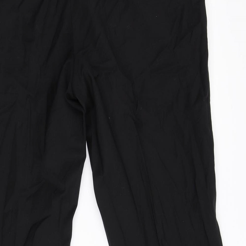 Preworn Womens Black Flannel Trousers Size 34 L28 in