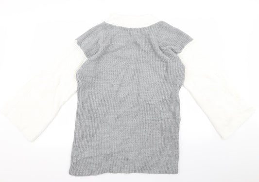 Boohoo Womens Grey Pullover Jumper Size S