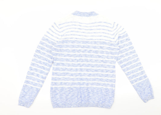 isle Womens Blue Striped Pullover Jumper Size S
