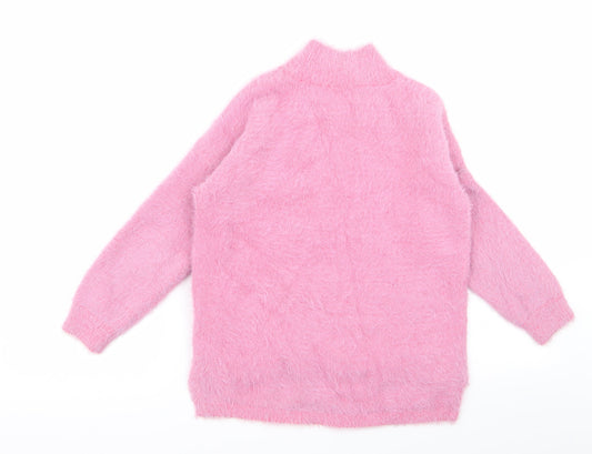 Preworn Girls Pink Rayon Pullover Jumper Size 9 Years