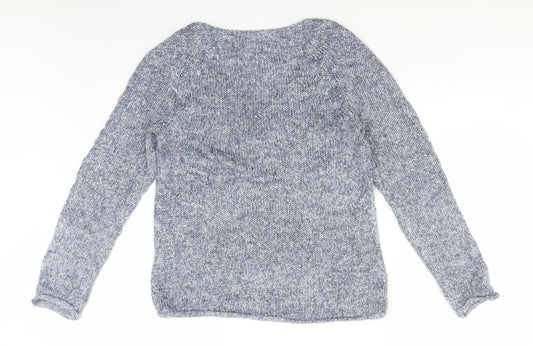 H&M Womens Blue Knit Pullover Jumper Size XS