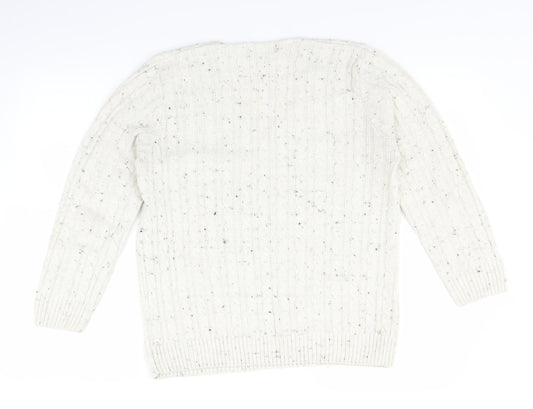 CHIC Womens White Knit Pullover Jumper Size M