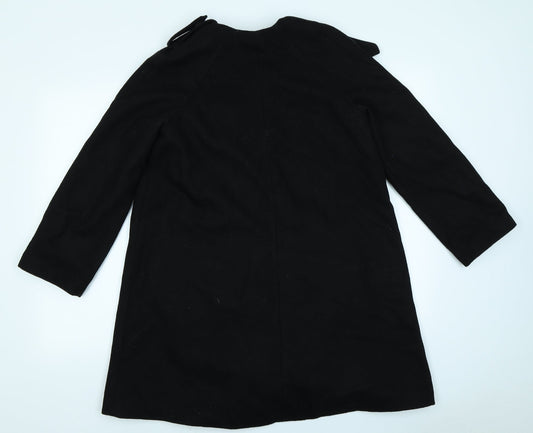 H&M Womens Black Overcoat Coat Size 8