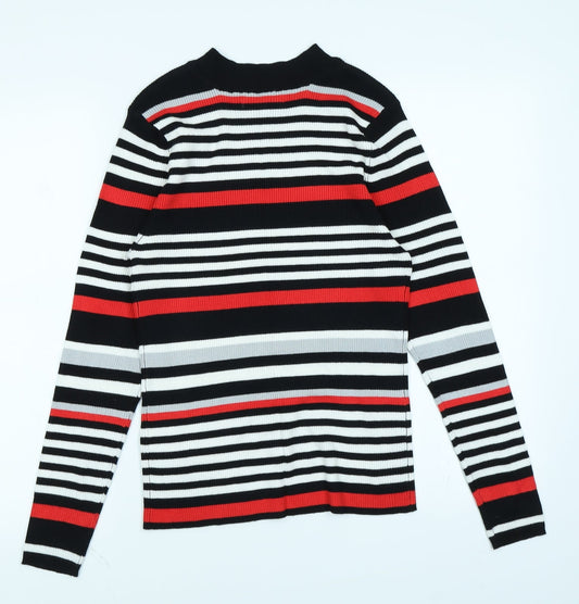Peacocks Womens Red Striped Pullover Jumper Size 14