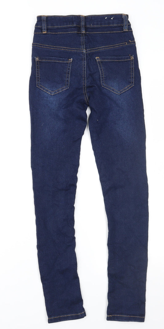 New Look Girls Blue Denim Skinny Jeans Size 9 Years