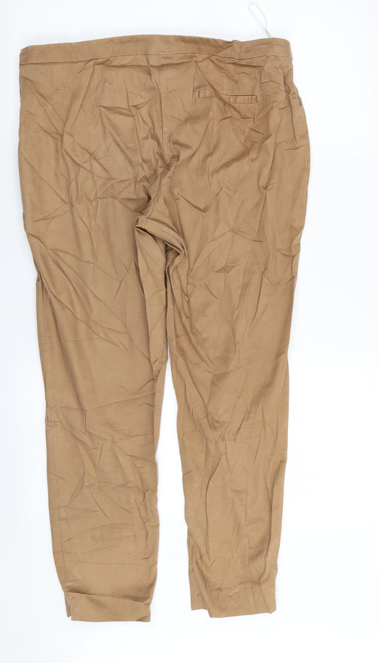 Dorothy Perkins Womens Beige Trousers Size 14 L25 in