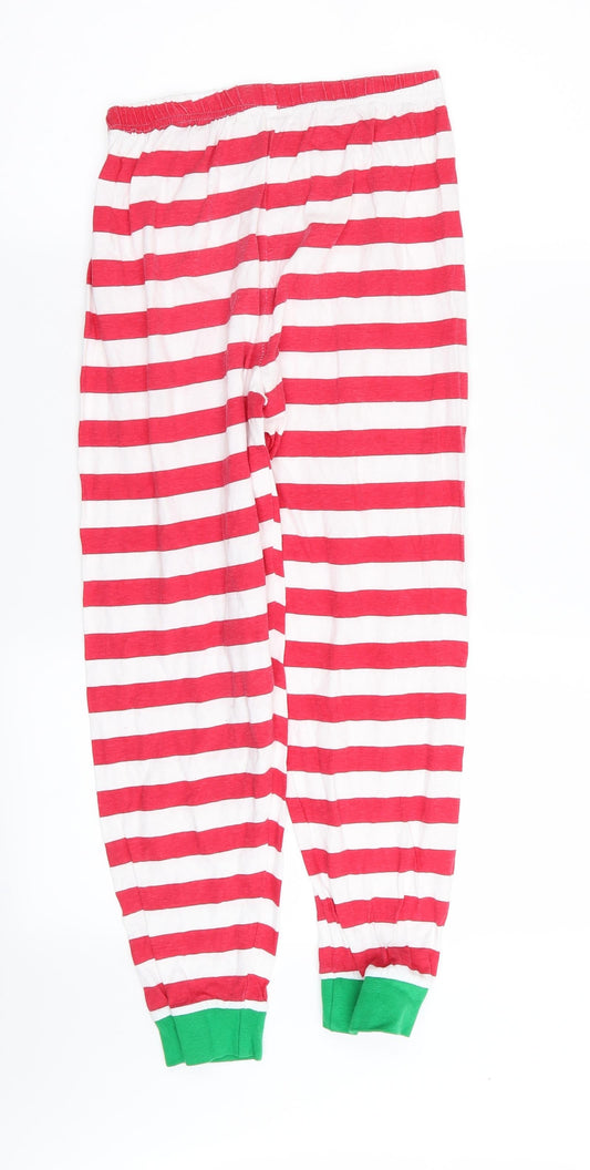 Preworn Girls Multicoloured Striped Cami Pyjama Pants Size 10-11 Years - christmas trousers