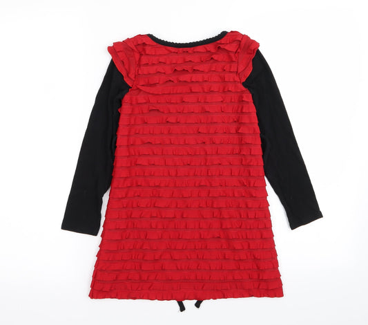 Dollie and Me Girls Red T-Shirt Dress Size 7 Years