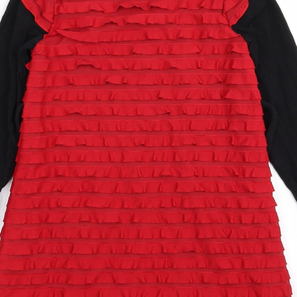Dollie and Me Girls Red T-Shirt Dress Size 7 Years