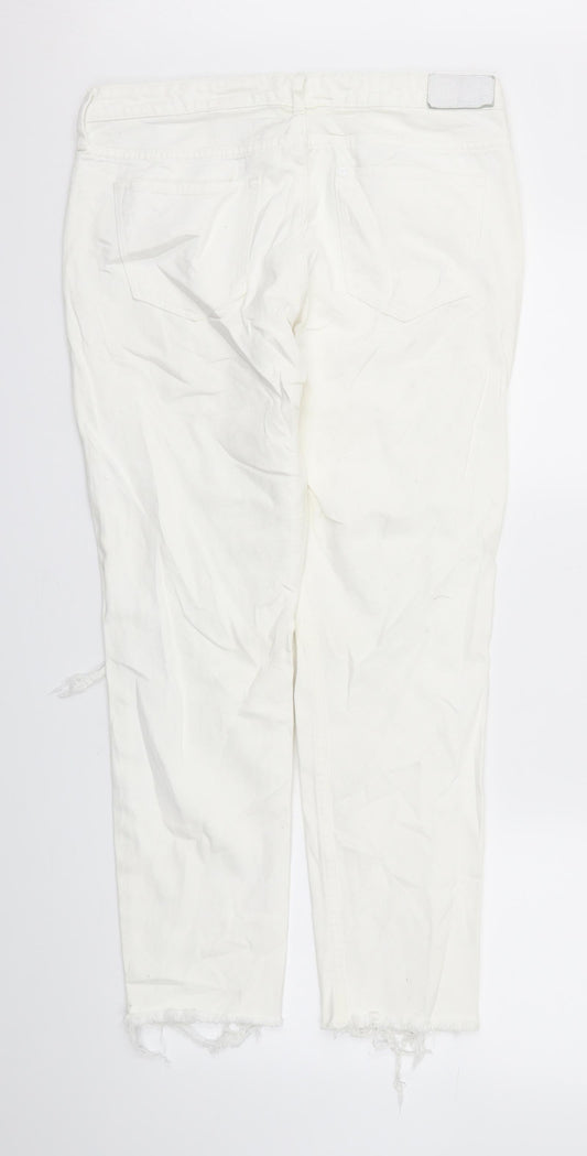H&M Womens White Straight Jeans Size 34 L28 in