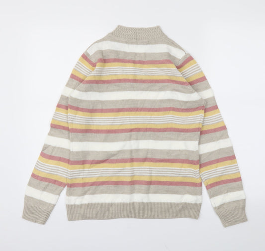 Isle Essentials Womens Multicoloured Striped Basic T-Shirt Size S