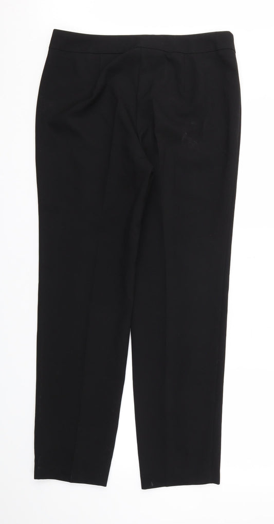Papaya Womens Black Trousers Size 12 L28 in