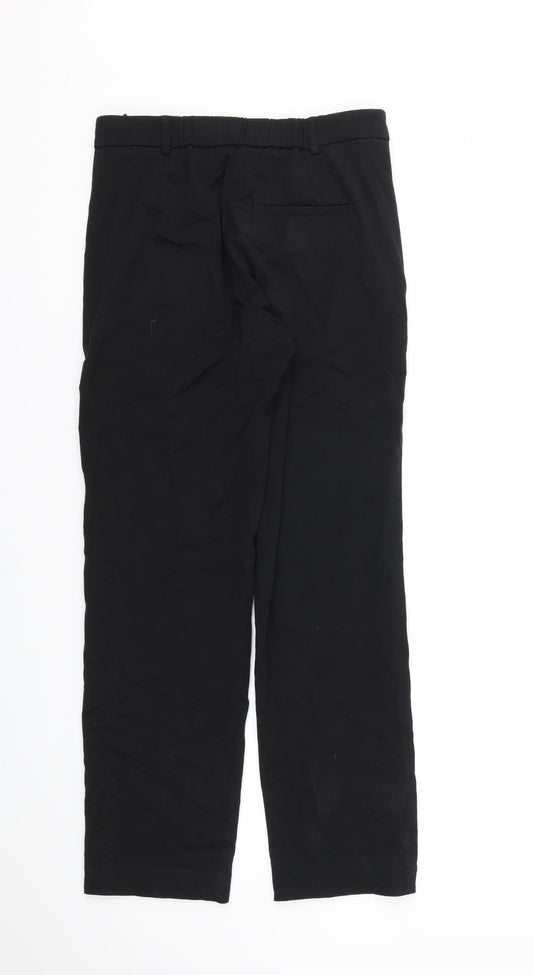 M&S Womens Black Houndstooth Trousers Size 8 L28 in