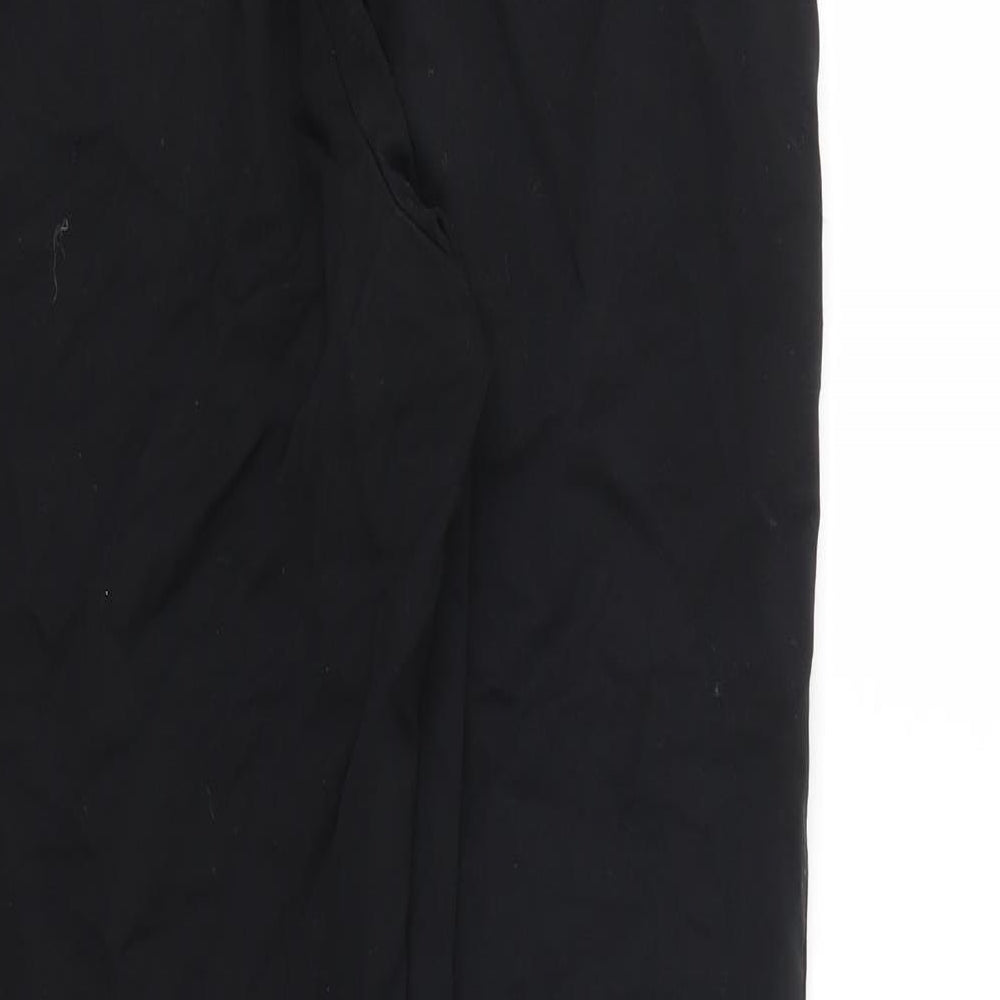 M&S Womens Black Houndstooth Trousers Size 8 L28 in
