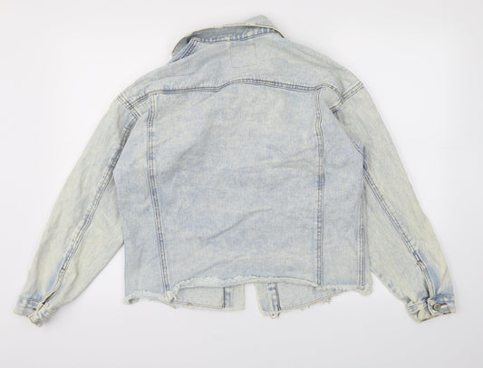 Denim & Co. Womens Blue Jacket Size 8