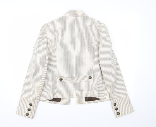 CC Womens Grey Striped Jacket Blazer Size 14