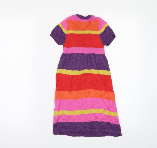 John Lewis Girls Multicoloured Striped Jumper Dress Size 5 Years