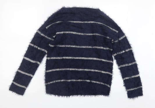 Ellos Womens Blue Knit Pullover Jumper Size 6