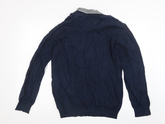 Sand Stone Mens Blue Knit Pullover Jumper Size S
