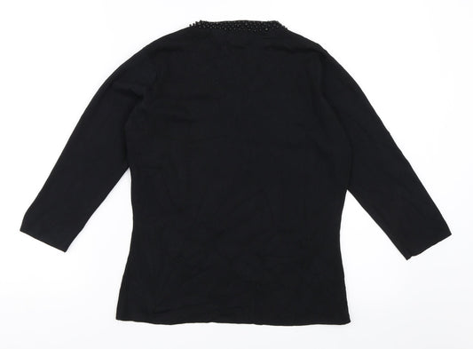 Debbie Morgan Womens Black Pullover Jumper Size S