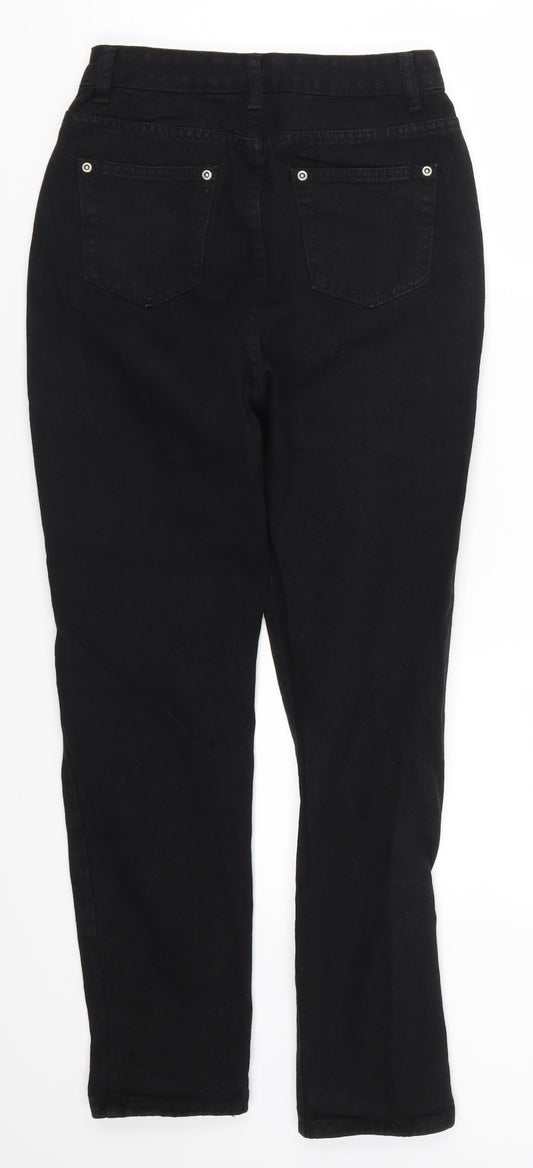 Boohoo Womens Black Denim Mom Jeans Size 6 L27 in