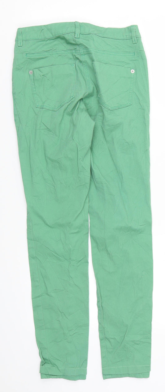 H&M Womens Green Denim Skinny Jeans Size 6 L27 in