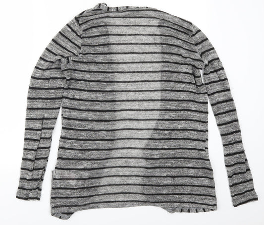 Peacocks Womens Silver Striped Cardigan Jumper Size M