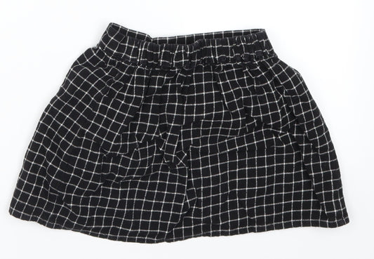 George Girls Black Check Skater Skirt Size 5-6 Years