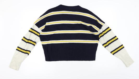 Topshop Womens Blue Striped Pullover Jumper Size S