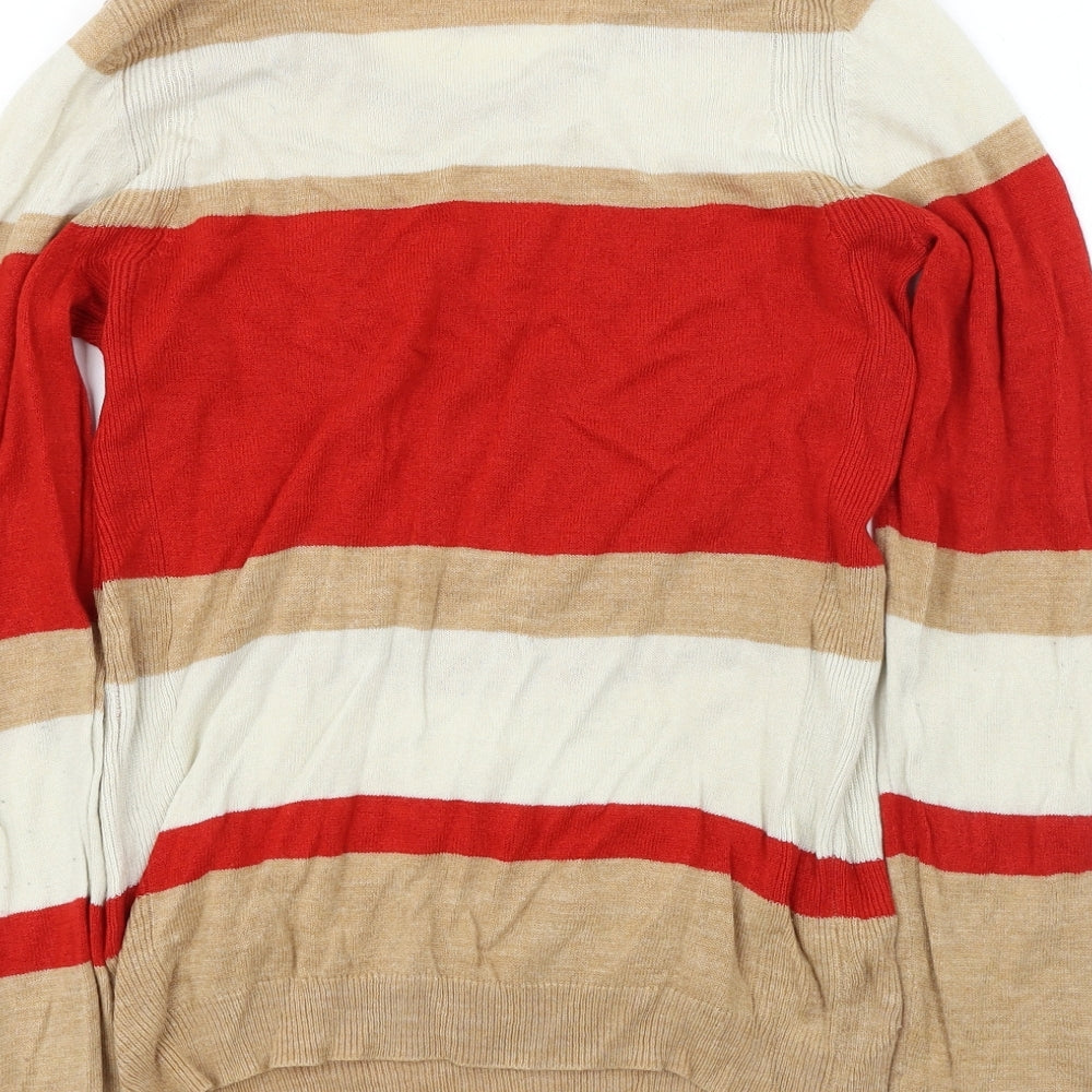 Marks and Spencer Womens Brown Striped Pullover Jumper Size 8