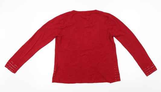 Sky Designs Womens Red Cardigan Jumper Size S